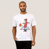 Funny Red Face Man with Thermometer Fever T-Shirt (Vorne ganz)