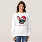 Funny Red Fawn Frenchie Santa Paws Weihnachten Sweatshirt (Vorne ganz)