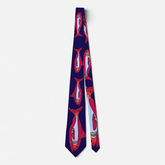 Funny Red Fish Neck Tie Krawatte (Vorderseite)