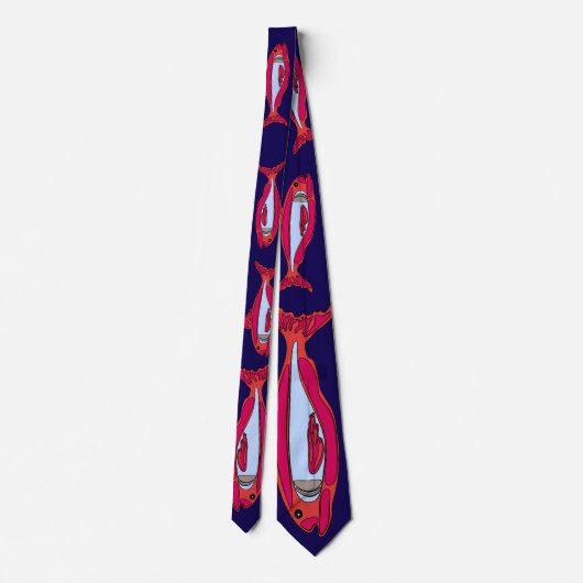 Funny Red Fish Neck Tie Krawatte (Rückseite)