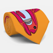 Funny Red Fish Neck Tie Krawatte (Gerollt)