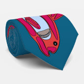 Funny Red Fish Neck Tie Krawatte (Gerollt)