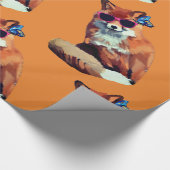 Funny Red Fox Art Wrapping Paper Geschenkpapier (Ecke)