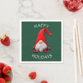 Funny Red Gnome Christmas Serviette (Beispiel)