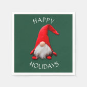 Funny Red Gnome Christmas Serviette (Vorderseite)