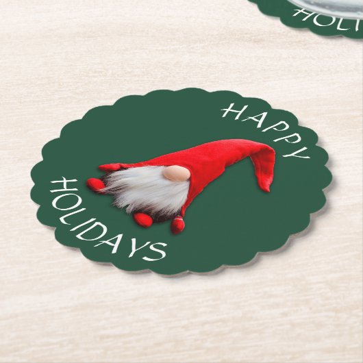 Funny Red Gnome Christmas Untersetzer (angewinkelt)