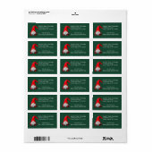 Funny Red Gnome Jolly Holly Weihly Adressaufkleber (Vorne)