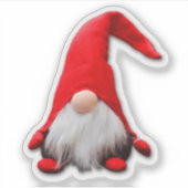 Funny Red Gnome WeihnachtsContour Aufkleber (Vorderseite)