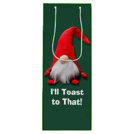 Funny Red Gnome Weihnachtsfeiertag Geschenktüte Für Weinflaschen