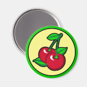 Funny Red Green Black Cherries Frucht Pop Kunst, K Magnet (Vorderseite/Rückseite)
