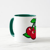 Funny Red Green Black Cherries Frucht Pop Kunst, K Tasse (Vorderseite Links)