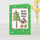 Funny Red Green Dog Weihnachtskarte Karte (Gelbe Blume)