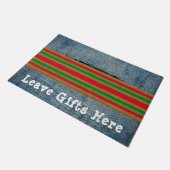 Funny Red Green Gold Streifen - Personalizable Fußmatte (Schrägansicht)
