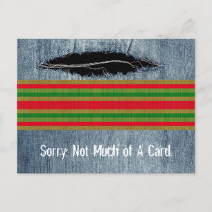 Funny Red Green Gold Streifen - Personalizable Postkarte