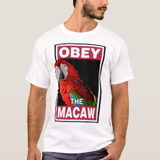Funny Red & Green Macaw Parrot - Vogelkunst T-Shirt