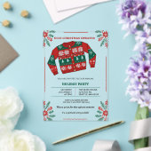 Funny Red Green Ugly Christmas Sweater Party Acryleinladungen (In Situ (Hochzeit))