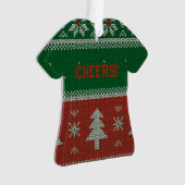 Funny Red & Green Ugly Sweater Cheers Ornament (Vorderseite)