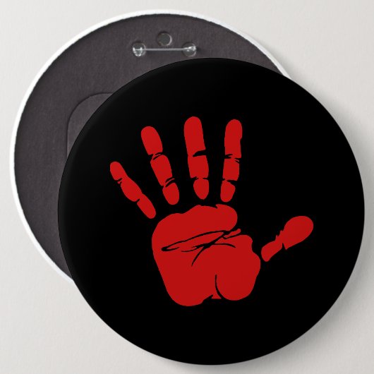 Funny Red Hand Button (Vorne & Hinten)