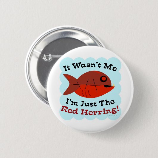 Funny Red Herring Reader Logo Button (Vorne & Hinten)