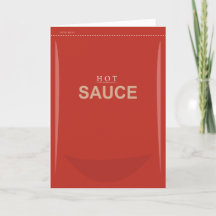 Funny Red Hot Sauce Packet Valentine's Day Card