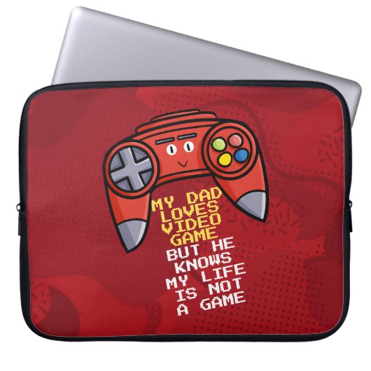 Funny Red Joystick Vatertag Gruß Laptopschutzhülle (Vorderseite)