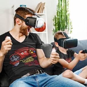 Funny Red Joystick Vatertag Schwarz T-Shirt