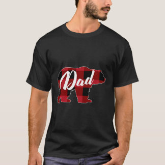 Funny Red Kariert Buffalo Bear Apparel Vater Pajam T-Shirt