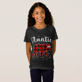 Funny Red Kariert Christmas Lights Auntie Bären Xm T-Shirt (Vorne ganz)