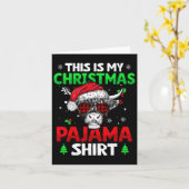 Funny Red Kariert Dies ist meine Weihnachtskuh Paj Karte (Gelbe Blume)