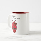 Funny Red Kawaii Herz Zeichnend Valentinstag Zweifarbige Tasse (Vorderseite Links)