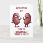 Funny Red Kidney Bean Best Friend Birthday Karte (Vorderseite)