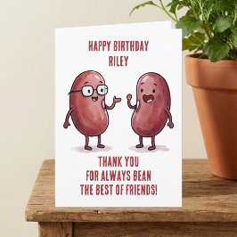 Funny Red Kidney Bean Best Friend Birthday Karte