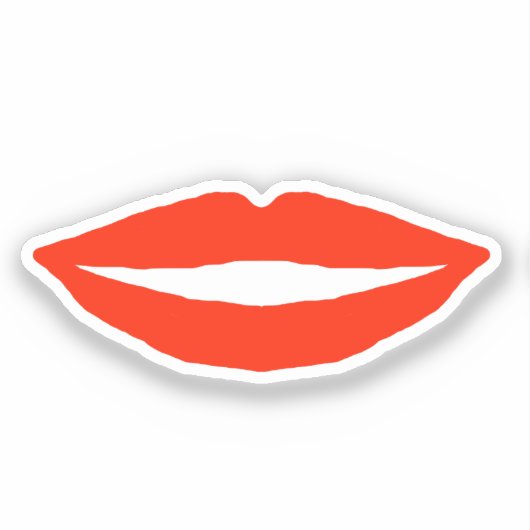Funny Red Lips Aufkleber (Vorderseite)