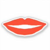 Funny Red Lips Aufkleber (Vorderseite)