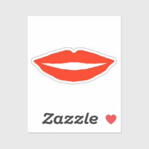 Funny Red Lips Aufkleber