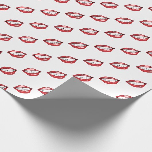 Funny Red Lips  Geschenkpapier (Ecke)