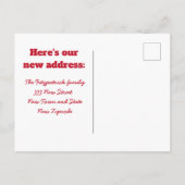 Funny Red Minimal Typografy Moving Announcement Postkarte (Rückseite)