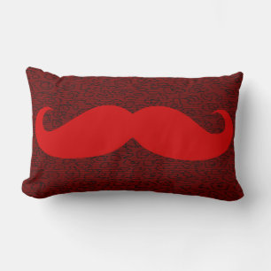 Funny Red Mustache auf Leopard Skin Lendenkissen