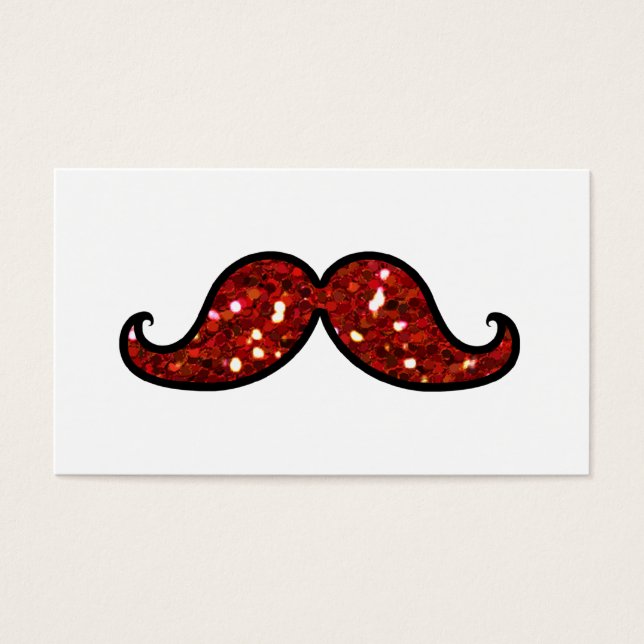 FUNNY RED MUSTACHE DRUCKTER GLITZER (Vorderseite)