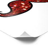 FUNNY RED MUSTACHE DRUCKTER GLITZER FOTODRUCK (Ecke)