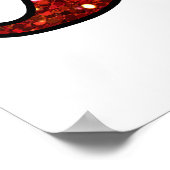 FUNNY RED MUSTACHE DRUCKTER GLITZER POSTER (Ecke)