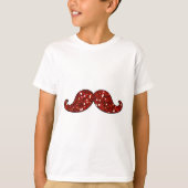 FUNNY RED MUSTACHE DRUCKTER GLITZER T-Shirt (Vorderseite)