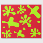 Funny Red & Neon Green Schleime Farbe Splint Kinde Geschenkpapier (Flach)
