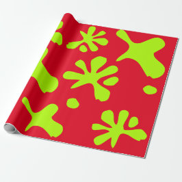 Funny Red & Neon Green Schleime Farbe Splint Kinde Geschenkpapier