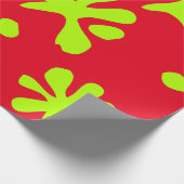 Funny Red & Neon Green Schleime Farbe Splint Kinde Geschenkpapier (Ecke)