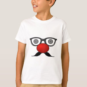 Funny Red Nose seltsame Augen Brille Schnurrbart T-Shirt