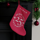 Funny Red öffnen nicht bis Weihnachten Strumpf Kleiner Weihnachtsstrumpf