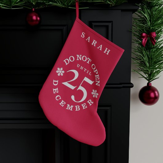 Funny Red öffnen nicht bis Weihnachten Strumpf Kleiner Weihnachtsstrumpf