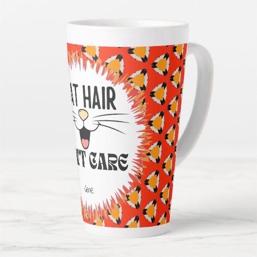 Funny Red Orange Black Cat Lover Milchtasse (Rechte Ecke)