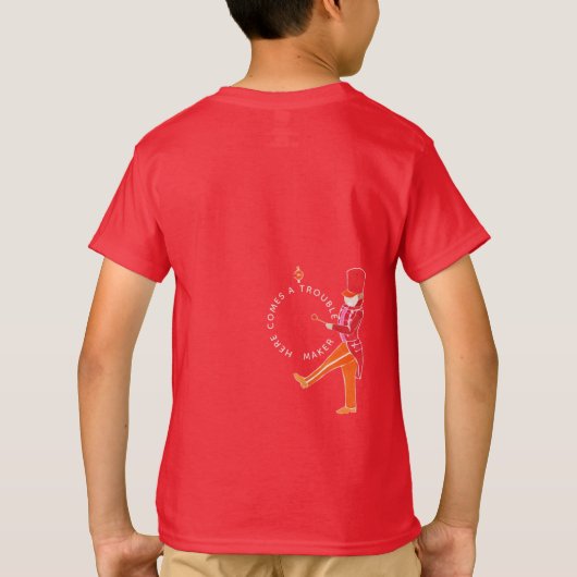 Funny Red Orange Nutcracker Marching Band Boys' T T-Shirt (Rückseite)